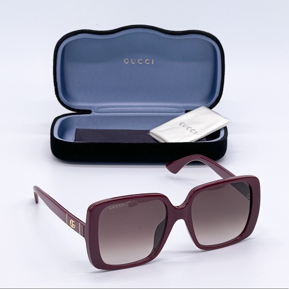 NEW GUCCI GG0632SA 004 SQUARE BURGUNDY SUNGLASSES GUCCI GG0632